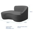 Ver imagem 5 de Kit Divã Recamier Orgânico Marrocos 200cm Lado Esquerdo e 1 Poltronas Amore Linho Cinza Escuro