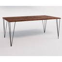 Ver imagem 2 de Conjunto De Mesa Eames Clips De Ferro Preto Tampo Amêndoa 135x75 6 Cadeiras Pretas Assento Branco