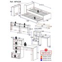 Ver imagem 4 de Conjunto Quarto Bicama com Colchão e Baú/prateleira/escrivaninha Multimóveis Mp4228 Branco/rustic