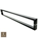 Ver imagem 1 de Puxador Para Portas Duplo em Aço Inox 304 Modelo Greco Preto Fosco para portas: pivotantes/madeira -