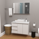 Ver imagem 3 de Balcão Móvel Gabinete Mdf Armário Banheiro Tampo/cuba 80cm Esquerdo com Fundo