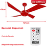 Ventilador Teto Tech 4 Pás Dourado Potente Sala Ventax 220v - 4
