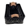 Jogo 3 Pçs Cesto Organizador Multiuso Porta Guarda Objetos Cesta Decorativa Preto - 3