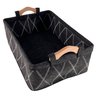 Jogo 3 Pçs Cesto Organizador Multiuso Porta Guarda Objetos Cesta Decorativa Preto - 6