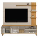 Ver imagem 3 de Estante Painel para Tv 70 Pol Pés Retrô 200cm Homero L05 Tauari Off White Fosco - Lyam Decor