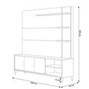 Ver imagem 5 de Estante Painel para Tv 70 Pol Pés Retrô 200cm Homero L05 Tauari Off White Fosco - Lyam Decor