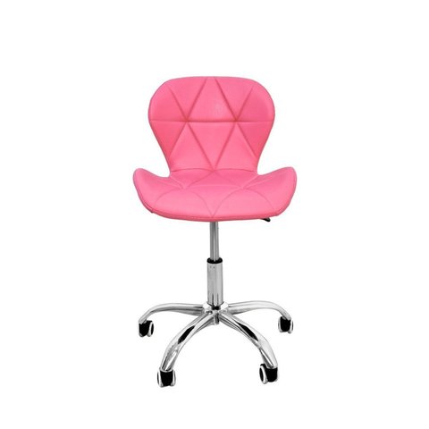 Cadeira de Escritório com Base Giratória Estofada Slim Vegas Rosa