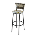Ver imagem 3 de Jogo 4 Banqueta Alta Para Cozinha Ratan Cappuccino Premium Preta Estofado Floral Floral