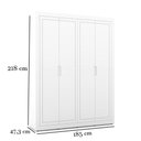 Ver imagem 7 de Roupeiro 04 Ptas Tutto New Laqueado Matic Branco Soft 70097 Quarto Bebe
