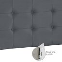 Ver imagem 2 de Cabeceira Box Casal Estofada 1,40 e Recamier Banco Dacar Cinza