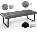 Ver imagem 4 de Cabeceira Box Casal Estofada 1,40 e Recamier Banco Dacar Cinza