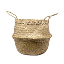 Cesto de Fibra Natural Decorativa 2 em 1 31x32x 35cm - D'Rossi - 1