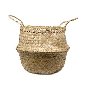Cesto de Fibra Natural Decorativa 2 em 1 31x32x 35cm - D'Rossi