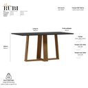 Ver imagem 2 de Mesa de Jantar Rubi 6 Lugares Retangular com Vidro MDF Preto New Ceval Móveis