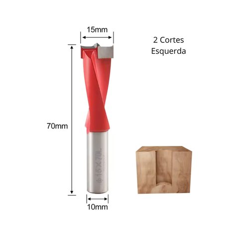 Broca Forstner Profissional Sentido Esquerda - Furo Não Passante - Haste 10mm para Cnc e Furadeira M