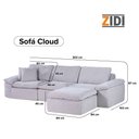 Ver imagem 4 de Sofá Modular Sofá Cloud 3 Lugares 303cm Cinza Linho Zidi