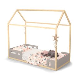 Mini Cama Liv Matic Cor Cinza/Natural - 1