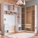 Ver imagem 2 de Quarto Completo Solteiro 8 Portas Modulado Urban Branco - Móveis Castro