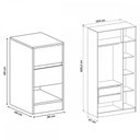 Ver mais imagens de Quarto Completo Solteiro 8 Portas Modulado Urban Branco - Móveis Castro