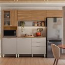 Ver imagem 2 de Cozinha Compacta Alba 8 Portas Amêndola Touch/nude Prime Tx e Balcão 120cm com Tampo Mdp - Demó