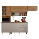 Ver imagem 1 de Cozinha Compacta Alba 8 Portas Amêndola Touch/nude Prime Tx e Balcão 120cm com Tampo Mdp - Demó