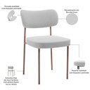 Ver imagem 4 de Kit 08 Cadeiras Estofadas para Sala de Jantar Melina Base Arena L02 Bouclê Cinza - Lyam Decor
