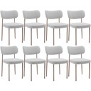 Ver imagem 1 de Kit 08 Cadeiras Estofadas para Sala de Jantar Melina Base Arena L02 Bouclê Cinza - Lyam Decor