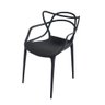 Kit com 8 Cadeiras Allegra Ana Maria Masters Jantar Cozinha Jardim Empilhável Preta - 2