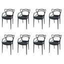 Ver imagem 1 de Kit com 8 Cadeiras Allegra Ana Maria Masters Jantar Cozinha Jardim Empilhável Preta