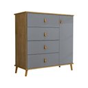Ver imagem 2 de Cômoda Sapateira Jujuba MDF Nature e Cinza Organizador Infantil Quarto Criança Moderno Compacto