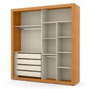 Ver imagem 2 de Guarda-Roupa Tutto New 2 Portas Deslizantes Freijó/Off-White