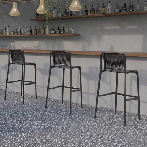 Banqueta Externa Gourmet 50cm X 74,5cm Polipropileno 4 Un Cor:preto