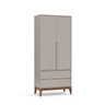Guarda-Roupa Nature Clean 2 Portas Matic Cor Cinza Eco Wood - 1