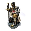 Ver imagem 5 de Cavaleiro Medieval Templario Ajoelhado 00067 Prateado