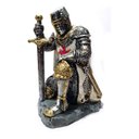 Ver imagem 1 de Cavaleiro Medieval Templario Ajoelhado 00067 Prateado