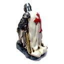 Ver imagem 4 de Cavaleiro Medieval Templario Ajoelhado 00067 Prateado