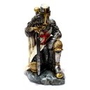 Ver imagem 2 de Cavaleiro Medieval Templario Ajoelhado 00067 Prateado