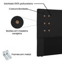 Ver imagem 4 de Cabeceira Gênova Para Cama Box Solteiro 90cm Corino Preto