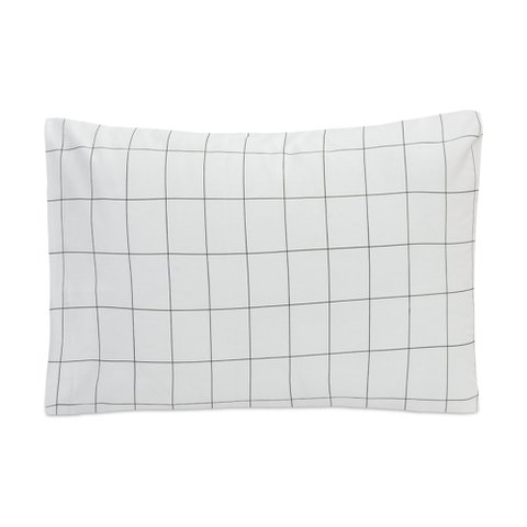 Fronha Avulsa 100% Algodão Percal 200 Fios Infantil 50x70cm:grid Branco