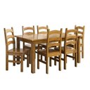 Ver imagem 2 de Conjunto com Mesa de Jantar 160cm Retangular e 6 Cadeiras 100% Madeira Maciça Napoli Espresso Móveis Marrom/Nogueira
