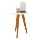 Ver imagem 1 de Mesa Lateral Liv Matic Cor Off White/Eco Wood