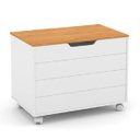 Ver imagem 1 de Baú Infantil Toy Matic Cor Branco Soft/Freijó
