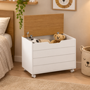Ver imagem 2 de Baú Infantil Toy Matic Cor Branco Soft/Freijó