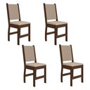 Ver imagem 1 de Kit 4 Cadeiras de Jantar Clara MDF Courino Bege Pallazio