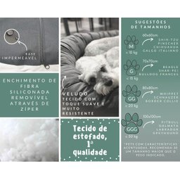 Cama Nuvem G 70x70:Cinza Escuro Veludo - 2