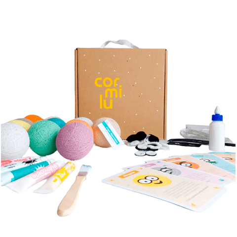 Kit para Montar em Casa: Emojis em Luminária de Bolinhas de Luz Cormilu Led, À Pilha, 10 Bolas, 1.5m