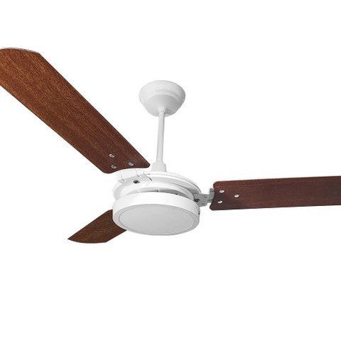 Ventilador de Teto Valen Led 18w Branco Pás Mogno Ventex