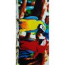 Toalha de Praia Margex Microfibra Estampada Araras Amarela/Vermelha - 1