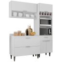 Ver imagem 2 de Armário de Cozinha com Tampo Cp02 160cm Pérola Branco Z34 - Mpozenato