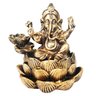 Combo Incensário Cascata Ganesha Flor de Lótus 10cm + Incenso Cone Canela Mandala de Luz Artesanal - 2